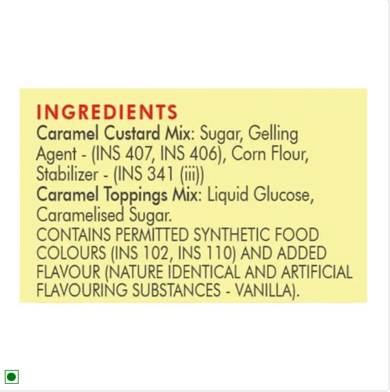 Weikfield Caramel Custard Mix - Caramel Flavor Sets Without Refrigeration - Contains No Eggs, 70 g Carton