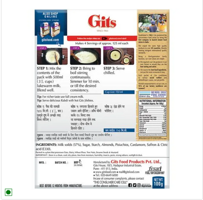 Gits Dessert Mix - Rabdi, 100 g Carton