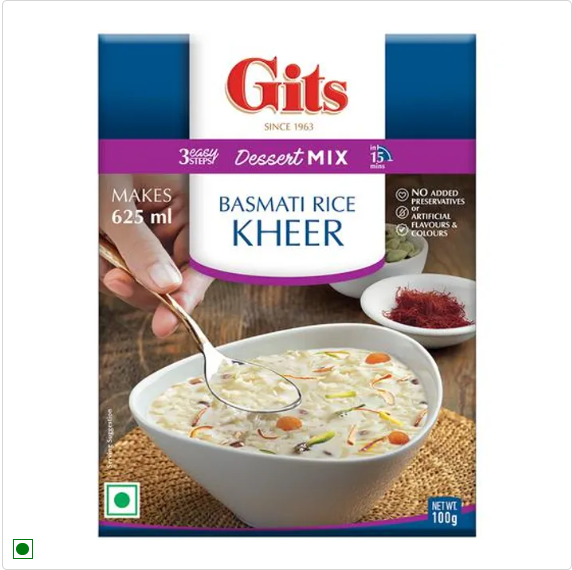 Gits Dessert Mix - Basmati Rice Kheer, 100 g Carton