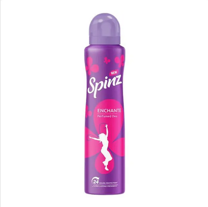 Spinz Enchante Perfumed Deo - International Fragrances, Long-Lasting Freshness & 24-Hour Protection From Odour, For Women, 200 ml