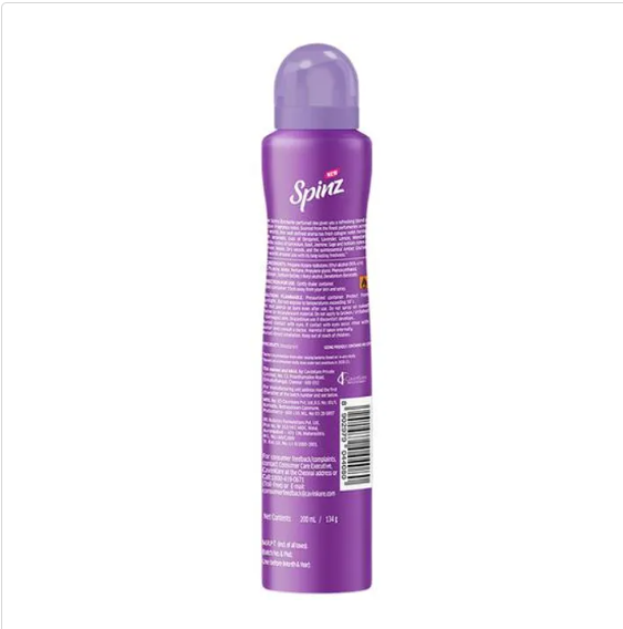 Spinz Enchante Perfumed Deo - International Fragrances, Long-Lasting Freshness & 24-Hour Protection From Odour, For Women, 200 ml