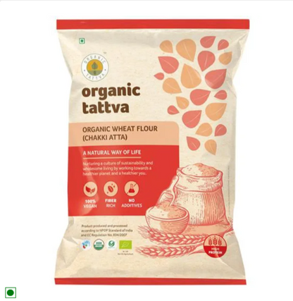 Organic Tattva Wheat Flour (Atta), 5 kg Pouch