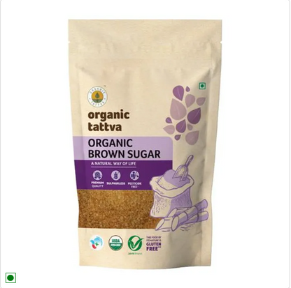 Organic Tattva Brown Sugar/Sakkare, 1 kg Pouch