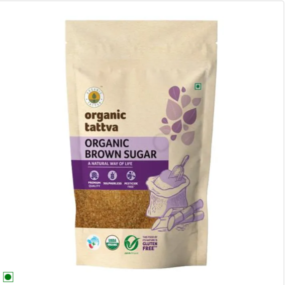 Organic Tattva Brown Sugar/Sakkare, 1 kg Pouch