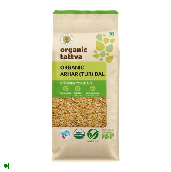 Organic Tattva Arhar/Toor Dal, 1 kg Pouch