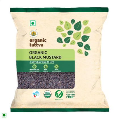 Organic Tattva Organic Seeds - Black Mustard/Sasive, 100 g Pouch