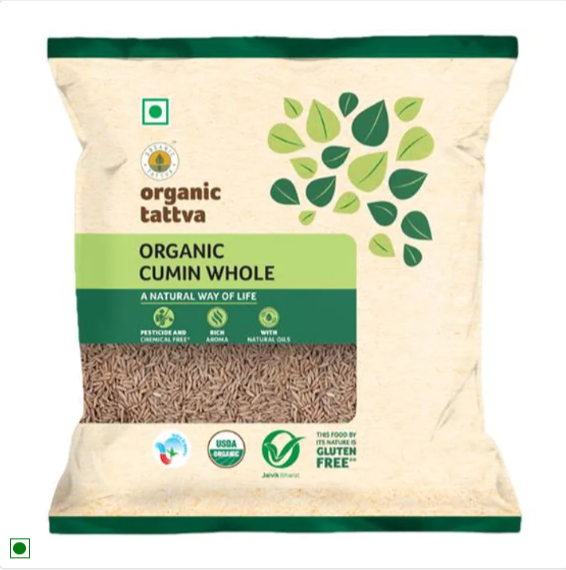 Organic Tattva Organic Seeds - Cumin, 100 g Pouch