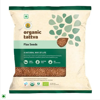 Organic Tattva Organic Seeds - Flax, 100 g Pouch