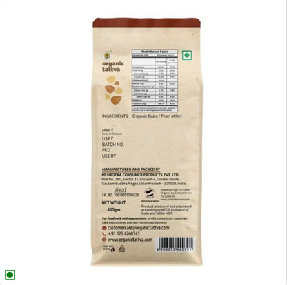 Organic Tattva Bajra Flour, 500 g Pouch