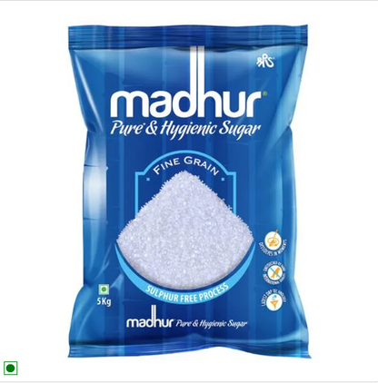 Madhur Sugar - Pure & Hygienic, Fine Grain, Natural, Sulphur Free, 1 kg