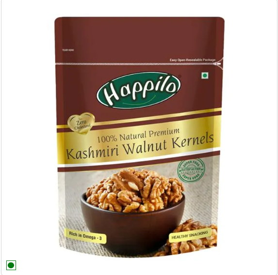 Happilo 100% Natural Premium Kashmiri Walnuts Kernels, 200 g