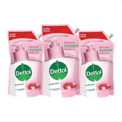 Dettol Liquid Handwash Refill - Skincare Moisturizing Hand Wash Antibacterial Formula | 10x Better Germ Protection, 675 ml (Pack of 3 - 675ml each)