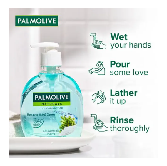 Palmolive Hand Wash - Sea Minerals, Removes 99.9% Germs, 750 ml