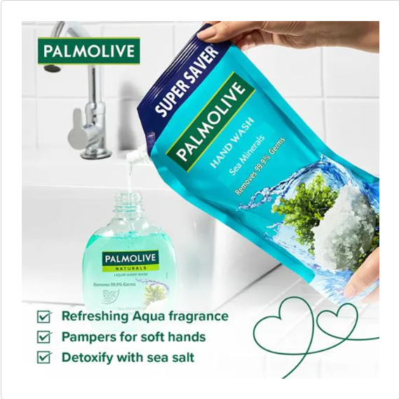 Palmolive Hand Wash - Sea Minerals, Removes 99.9% Germs, 750 ml