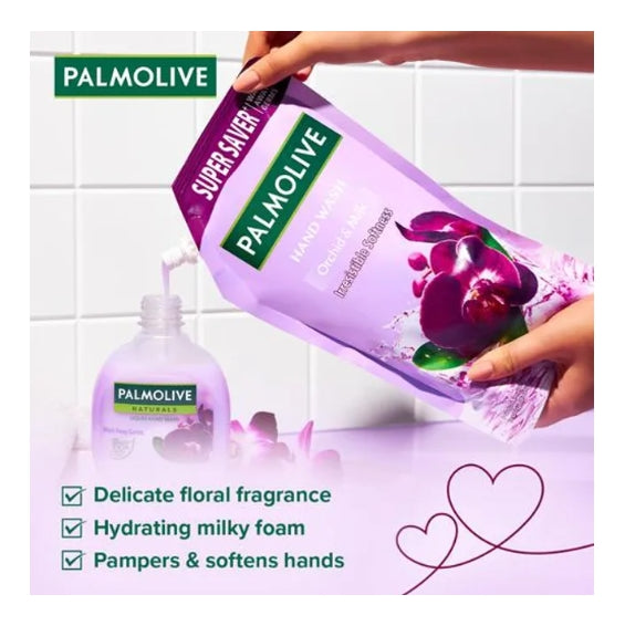 Palmolive Hand Wash - Orchid & Milk, Wash Away Germs, pH Balanced Formula, 750 ml