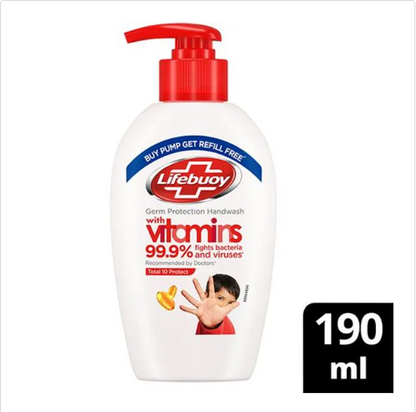 Lifebuoy Total 10+ Handwash - 99.9% Germ Protection, Active Silver 10+ Formula, 725 ml Refill