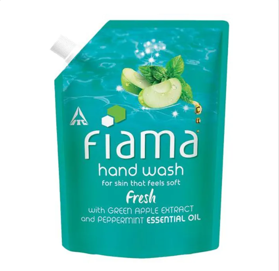 Fiama Fresh Hand Wash - Peppermint & Green Apple, 99.9% Germ Protection, 1 L Bottle