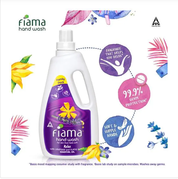 Fiama Relax Hand Wash - Lavender & Ylang Ylang, 99.9% Germ Protection, 1 L Bottle