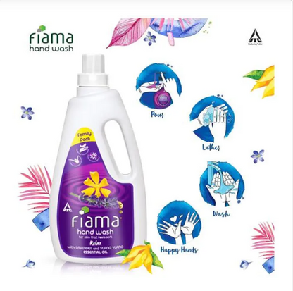 Fiama Relax Hand Wash - Lavender & Ylang Ylang, 99.9% Germ Protection, 1 L Bottle