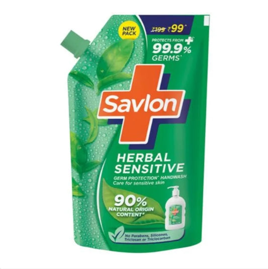 Savlon Herbal Sensitive Germ Protection Liquid Handwash - 90% Natural Origin, 675 ml