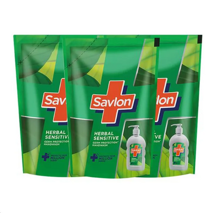 Savlon Herbal Sensitive Germ Protection Liquid Handwash - 90% Natural Origin, 675 ml