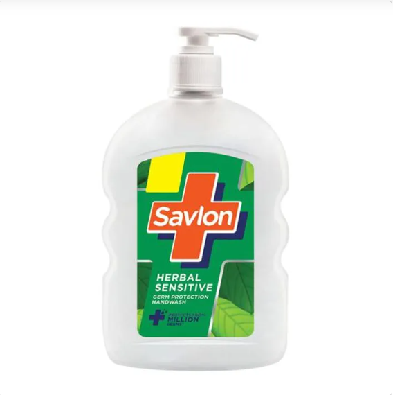 Savlon Herbal Sensitive Germ Protection Liquid Handwash - 90% Natural Origin, 675 ml