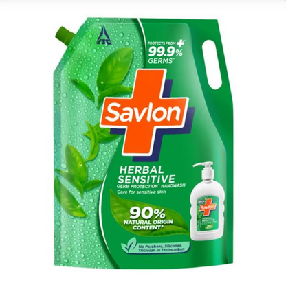 Savlon Herbal Sensitive Germ Protection Liquid Handwash - 90% Natural Origin, 675 ml