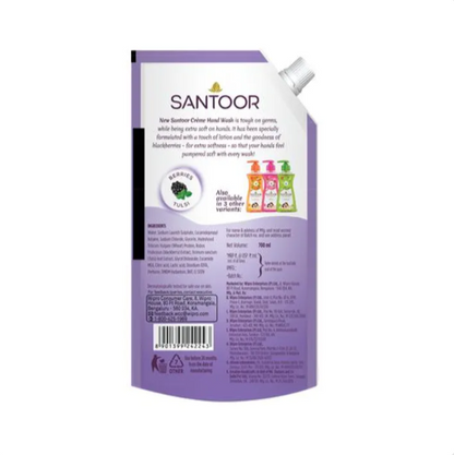 Santoor Creme Hand Wash - Berries & Tulsi, 700 ml