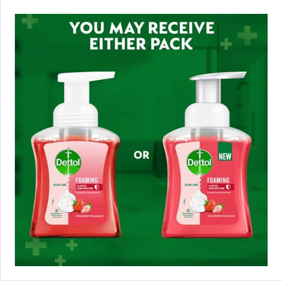 Dettol Foaming Handwash - 10x Better Germ Protection, Strawberry, 3x250 ml pump (Multipack)