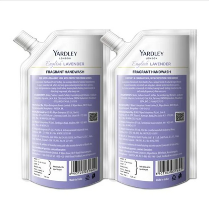 Yardley London Yardley London English Lavender Fragrant Hand Wash Refill Pouch, 725 ml (Pack of 2)