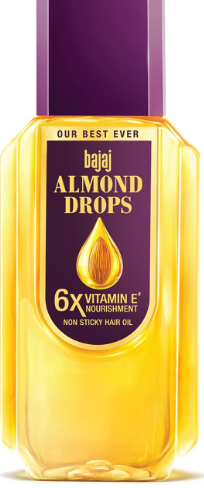 Bajaj Almond Drops Non-Sticky Hair Oil - For Healthy & Beautiful Hair, With 6X Vitamin E Nourishment