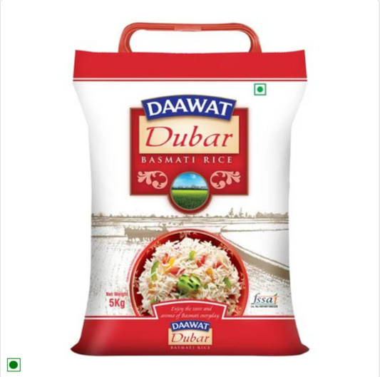 Daawat Basmati Rice/Basmati Akki - Dubar, 5 kg Pouch