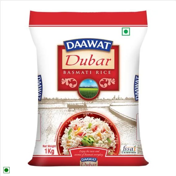 Daawat Basmati Rice/Basmati Akki - Dubar, 5 kg Pouch