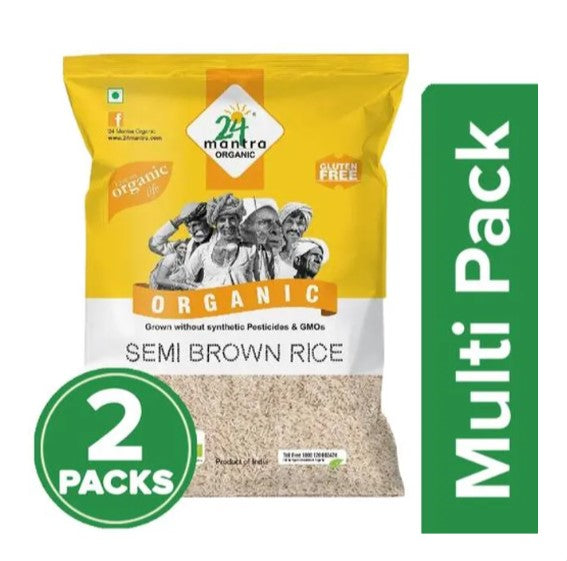 24 Mantra Organic Semi Brown Rice, 2x5 kg Multipack