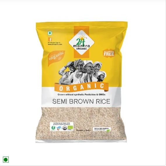 24 Mantra Organic Semi Brown Rice, 2x5 kg Multipack