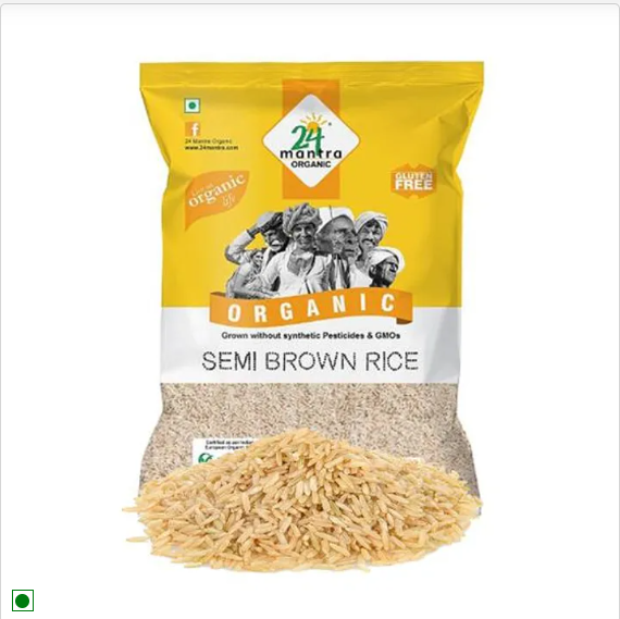 24 Mantra Organic Semi Brown Rice, 2x5 kg Multipack