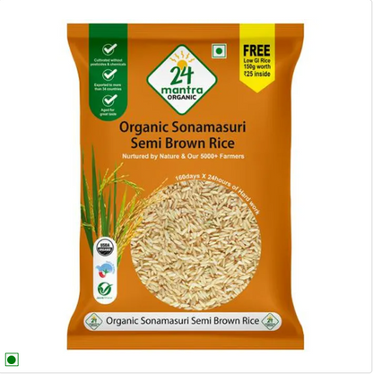 24 Mantra Organic Semi Brown Rice, 2x5 kg Multipack