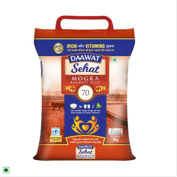 Daawat Basmati Rice/Basmati Akki - Sehat Mogra, 5 kg