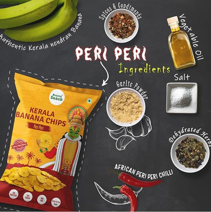 Beyond Snáck Kerala Banana Chips-Peri Peri Flavour 300g (AS SEEN ON Shark Tank India) - (3X100g)