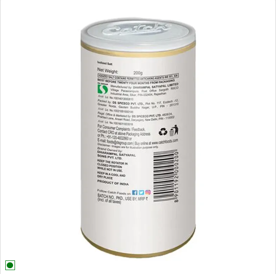 Catch Sprinklers - Iodised Table Salt/Uppu, 200 g Can