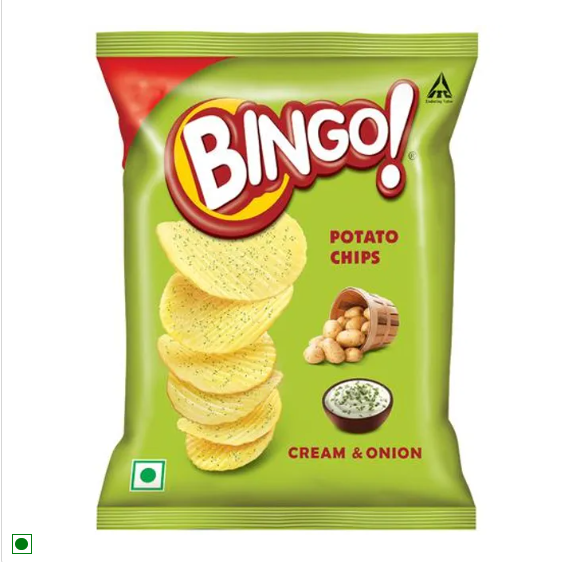 Bingo Potato Chips -Cream & Onion, 3x21 g Multipack