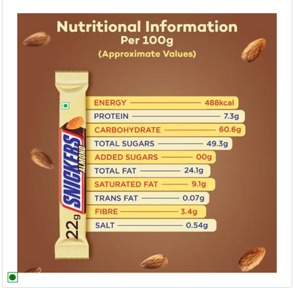 Snickers Almond Chocolate Bar , 22g