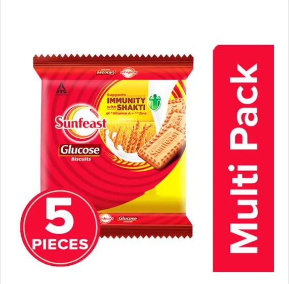 Sunfeast Glucose Biscuits, 5x96 g Multipack