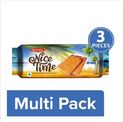 Britannia Nice Time - Sugar Showered Coconut Biscuits, 6x143 g Multipack