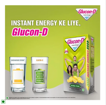 Glucon-D Instant Energy Health Drink - Nimbu Pani, 1 kg Refill