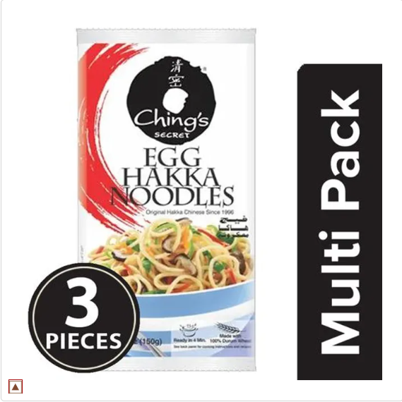 Chings Hakka Noodles - Egg, 3x150 g Multipack