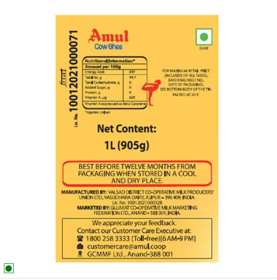 Amul High Aroma Cow Ghee, 2 x 1 L Multipack