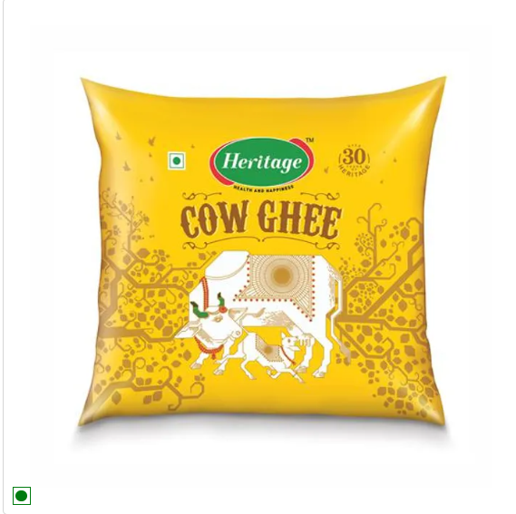 Heritage Cow Ghee/Tuppa - Agmark Special Grade Bring Home Health & Happiness, 500 ml Pouch