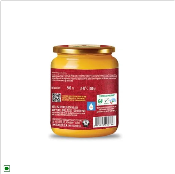 Aashirvaad Svasti Organic Cow Ghee - Rich In Aroma, No Pesticide Residues & Antibiotics, 500 ml Jar