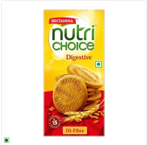 Britania Nutri Choice Digestive High Fibre Biscuits - Made From Whole Wheat & Bran, Healthy Snack, 1 kg